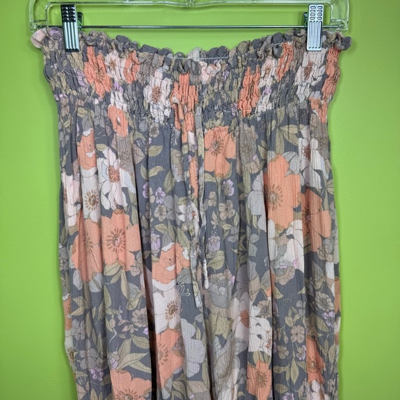 Andthewhy rayon floral stretch waistband open slit pants size M Pit - Picture 4 of 10